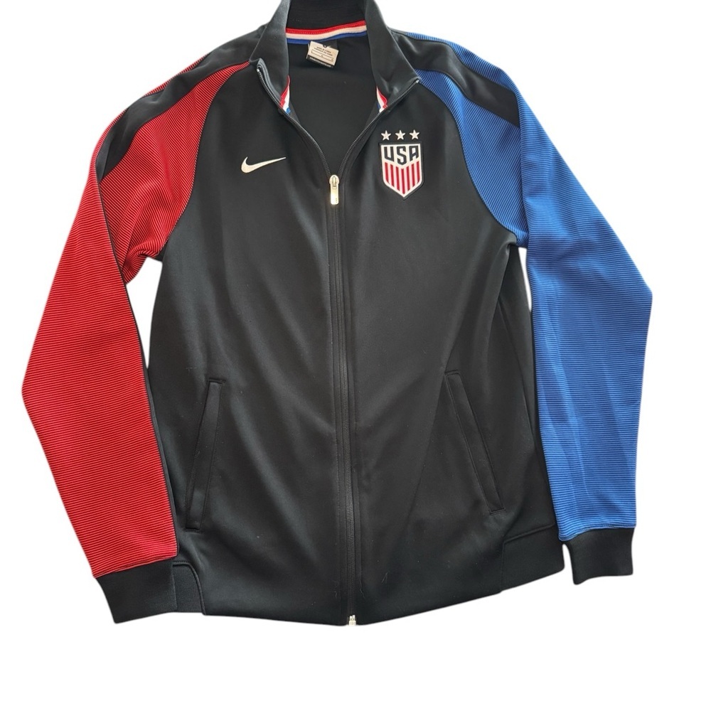 🇺🇸Nike USA N98‎ Full Zip Track Jacket Red Blue Black Soccer Large✨